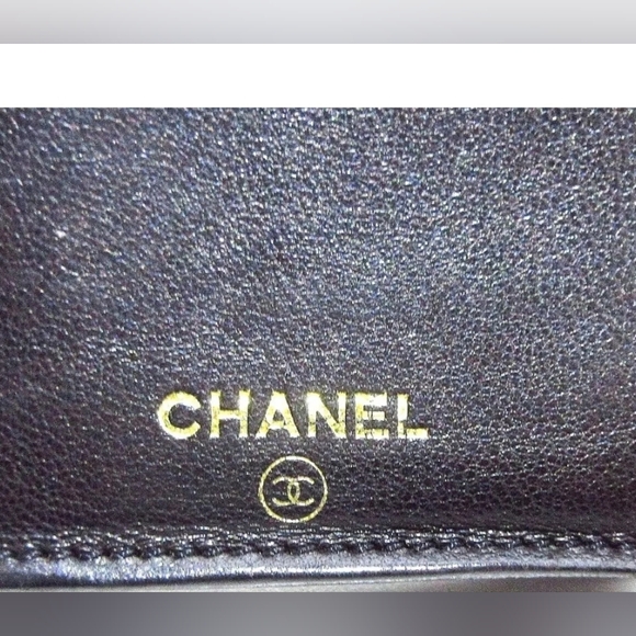 Auth CHANEL Caviar Skin Black Business Card Holder Gold hardware - Picture 8 of 9